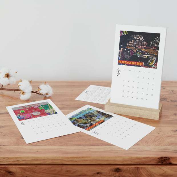 PeaceLoveArt.Shop Presents Vertical Desk Calendar (2023)