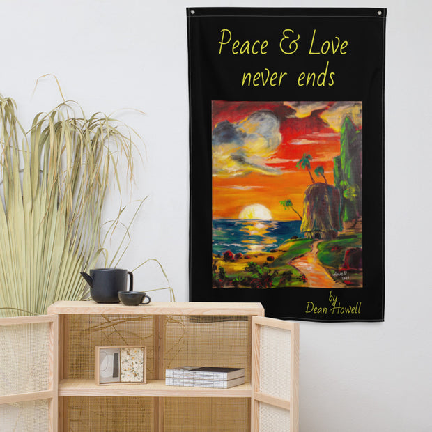 Peace & Love Never Ends Art Flag