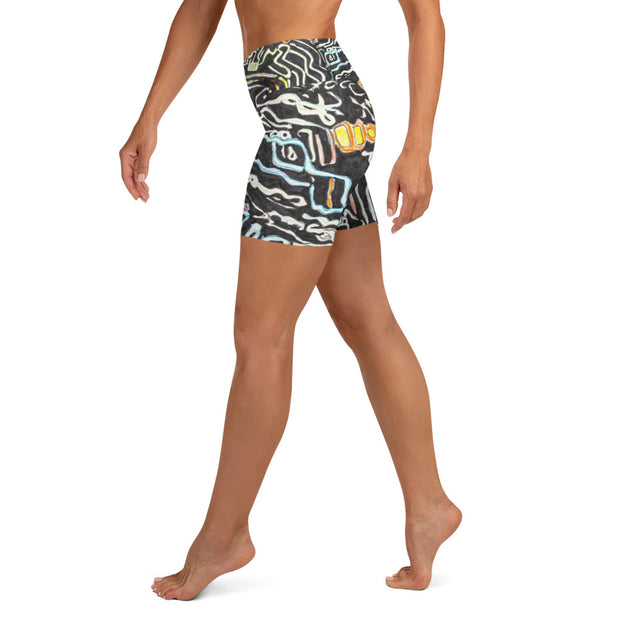 Abstract Art women Yoga Shorts