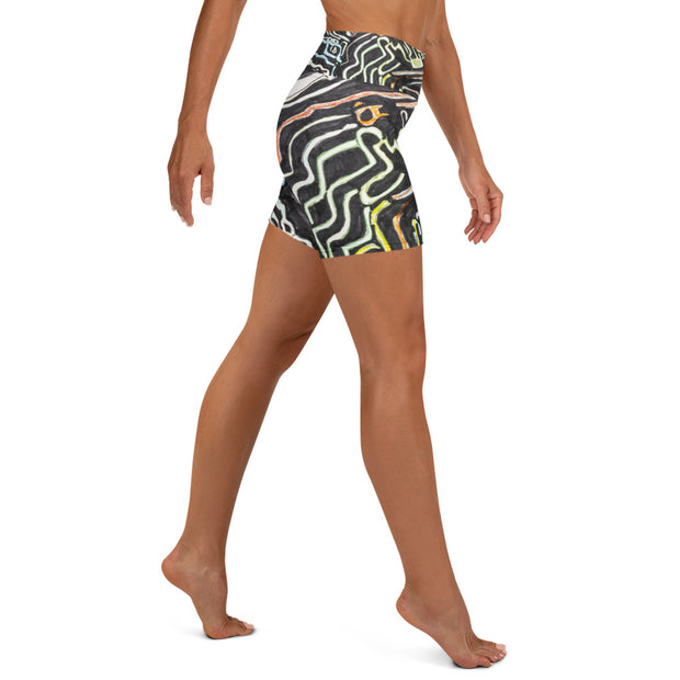 Abstract Art women Yoga Shorts