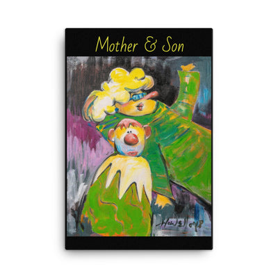 Mother & Son Handmade Art Printed Canvas