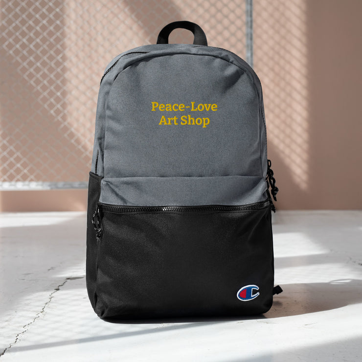 Peace-Love Art Shop Embroidered Champion Backpack