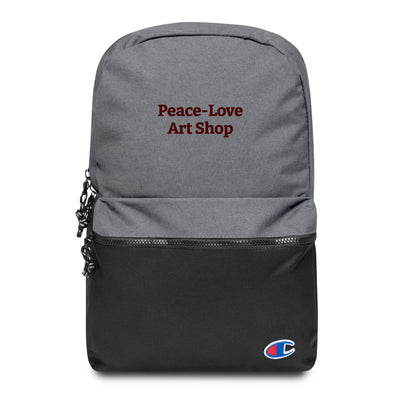 Peace-Love Art Shop Embroidered Champion Backpack