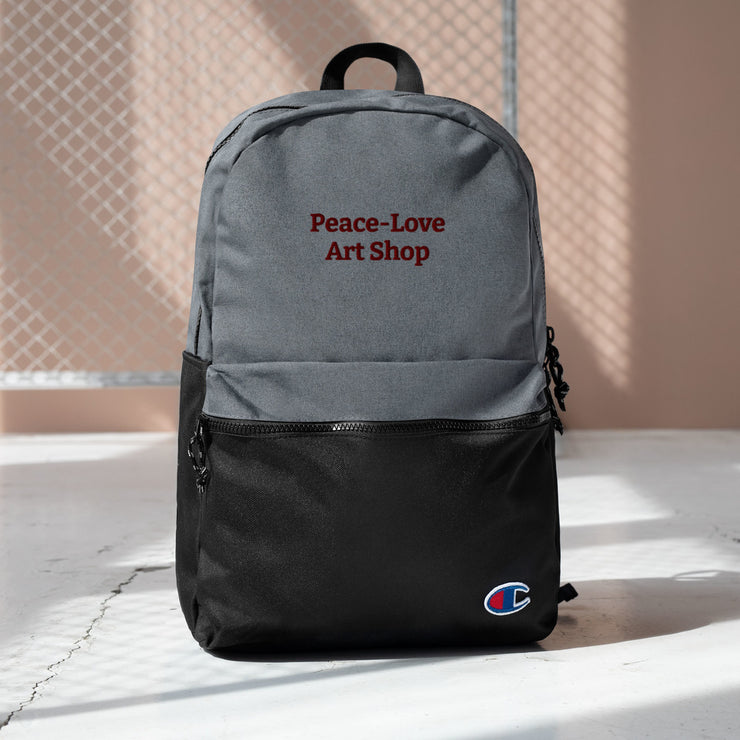 Peace-Love Art Shop Embroidered Champion Backpack