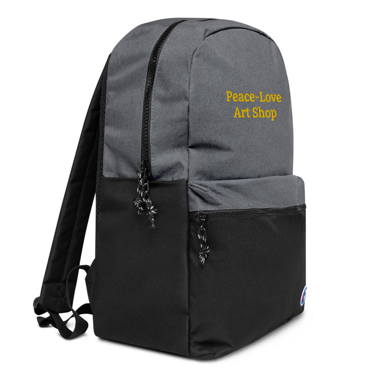 Peace-Love Art Shop Embroidered Champion Backpack