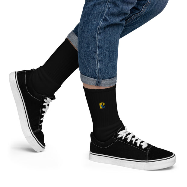 Peace-Love Embroidered socks