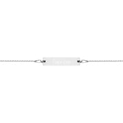 Peace-Love Engraved Silver Bar Chain Bracelet