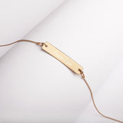 Peace-Love Engraved Silver Bar Chain Necklace