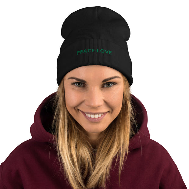 PEACE-LOVE Embroidered Beanie