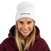 PEACE-LOVE Embroidered Beanie