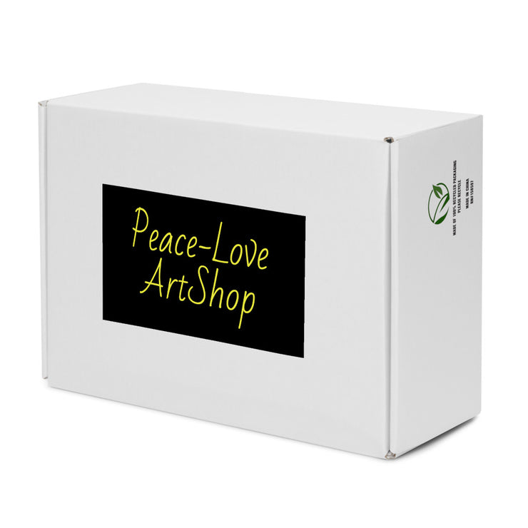 Peace-Love Art Shop Men’s high top canvas shoes