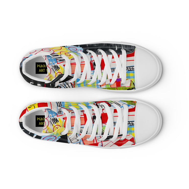 Art printed Men’s high top canvas shoes