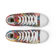 A Art Printed Men’s high top canvas shoes