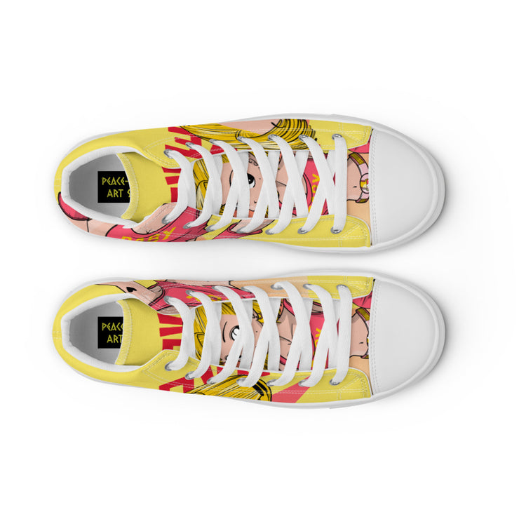 A Peace-Love Men’s high top canvas shoes