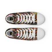 A Art Printed Men’s high top canvas shoes