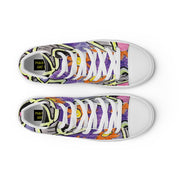 A Art Printed Men’s high top canvas shoes