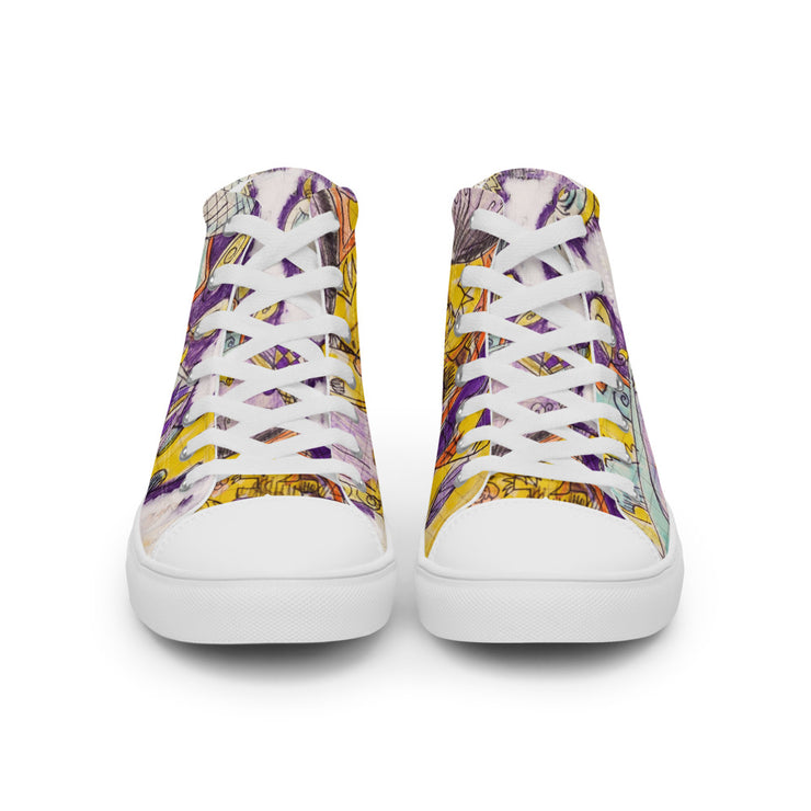 Peace-Love Cartoon Men’s high top canvas shoes