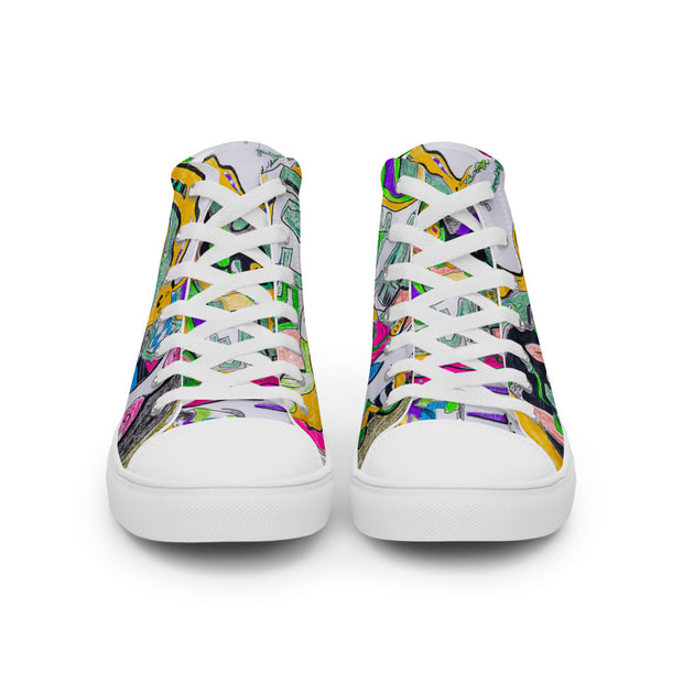 Peace-Love Art Shop Men’s high top canvas shoes