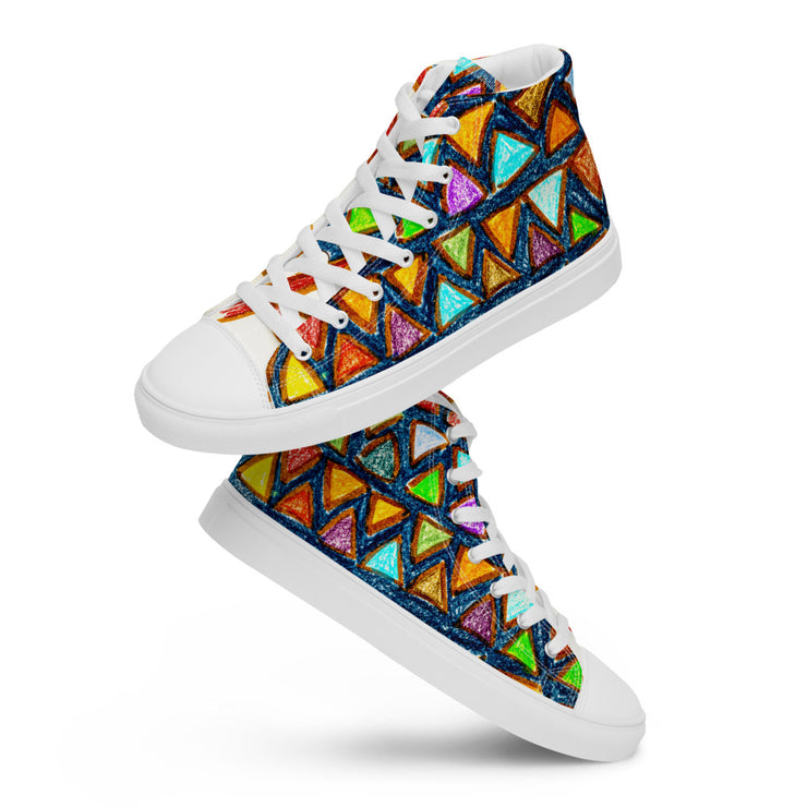 Walk With Peace-Love Men’s high top canvas shoes