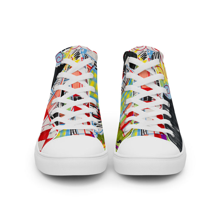 Art printed Men’s high top canvas shoes