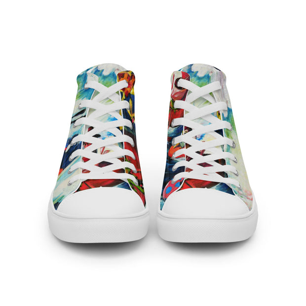 Sea Surf Art Men’s high top canvas shoes