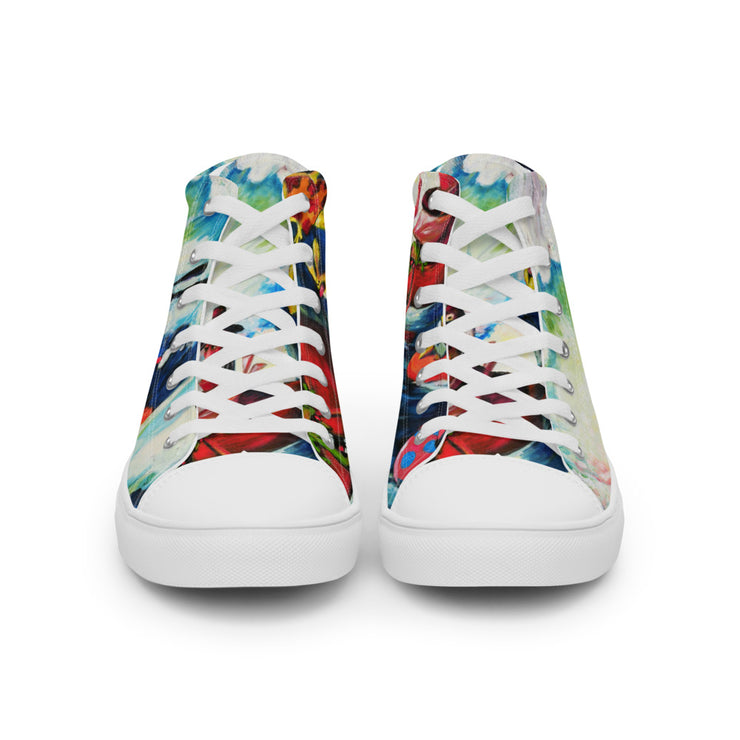 Sea Surf Art Men’s high top canvas shoes