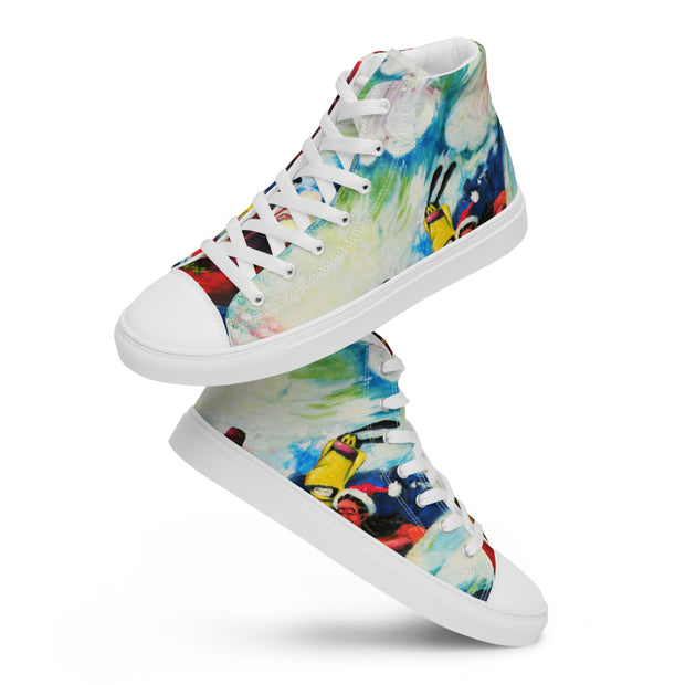 Sea Surf Art Men’s high top canvas shoes