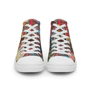 A Art Printed Men’s high top canvas shoes