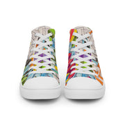 A Multi Color Peace Men’s high top canvas shoes