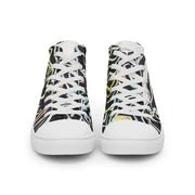 A Art Printed Men’s high top canvas shoes