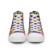 A Art Printed Men’s high top canvas shoes