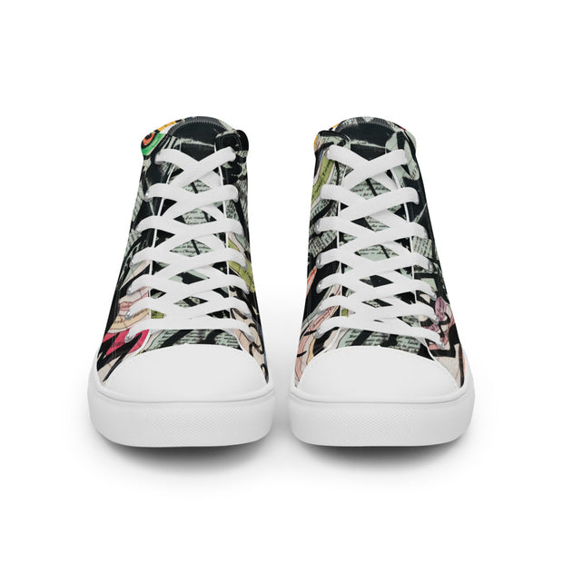 A Peace-Love Men’s high top canvas shoes