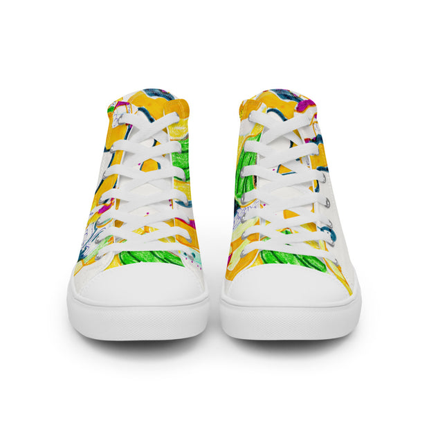 A printed Men’s high top canvas shoes