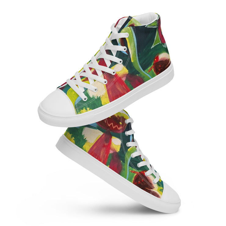 New Art printed Men’s high top canvas shoes