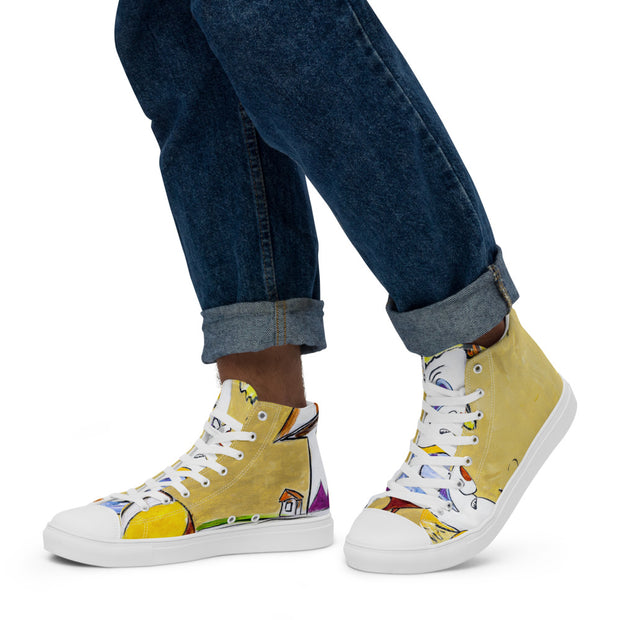 Player Art  Men’s high top canvas shoes