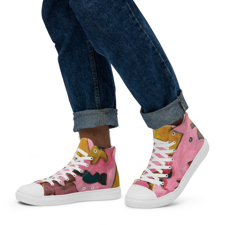 Pleace-Love Art Lover Men’s high top canvas shoes