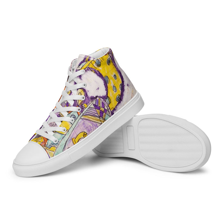 Peace-Love Cartoon Men’s high top canvas shoes