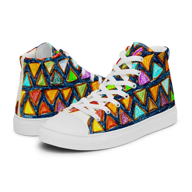 Walk With Peace-Love Men’s high top canvas shoes