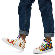 Walk With Peace-Love Men’s high top canvas shoes