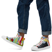 Art printed Men’s high top canvas shoes