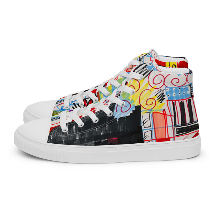 Art printed Men’s high top canvas shoes