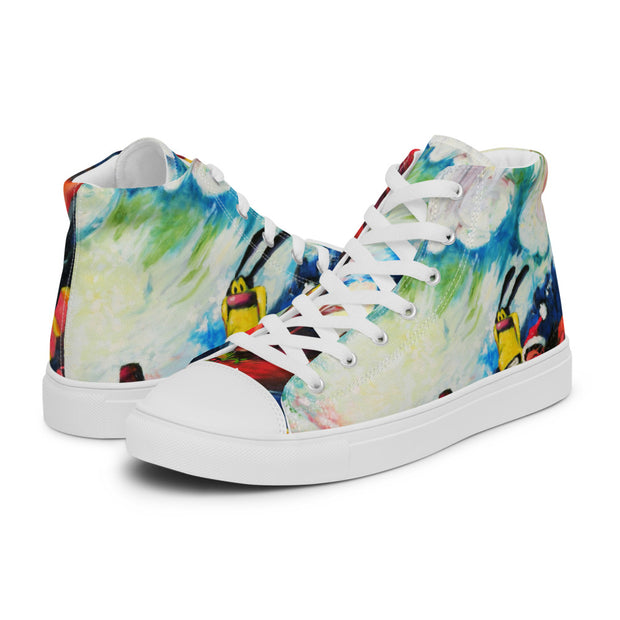 Sea Surf Art Men’s high top canvas shoes