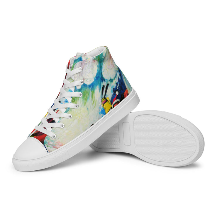 Sea Surf Art Men’s high top canvas shoes