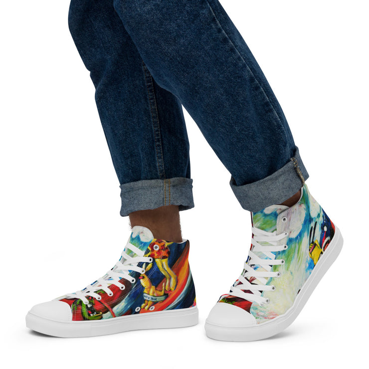 Sea Surf Art Men’s high top canvas shoes