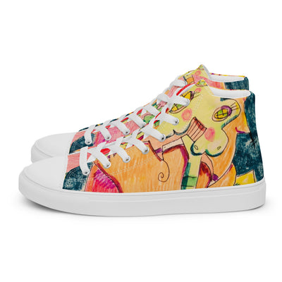 Art Printed Men’s high top canvas shoes