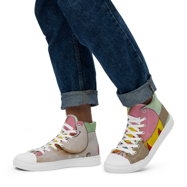 A Peace Lover Men’s high top canvas shoes