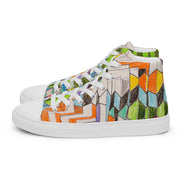 A Multi Color Peace Men’s high top canvas shoes