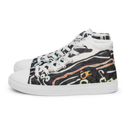 A Art Printed Men’s high top canvas shoes