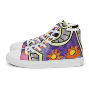 A Art Printed Men’s high top canvas shoes