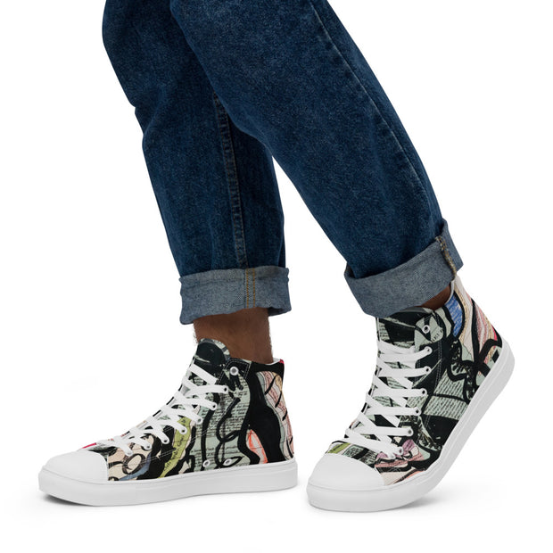 A Peace-Love Men’s high top canvas shoes